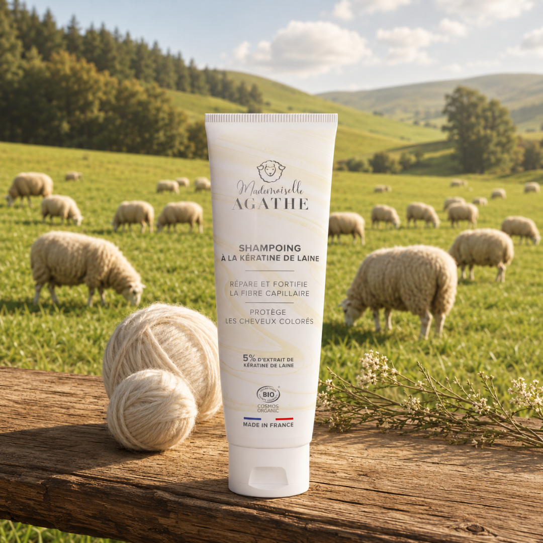 Shampoing à la kératine de laine certifié bio - répare & protège