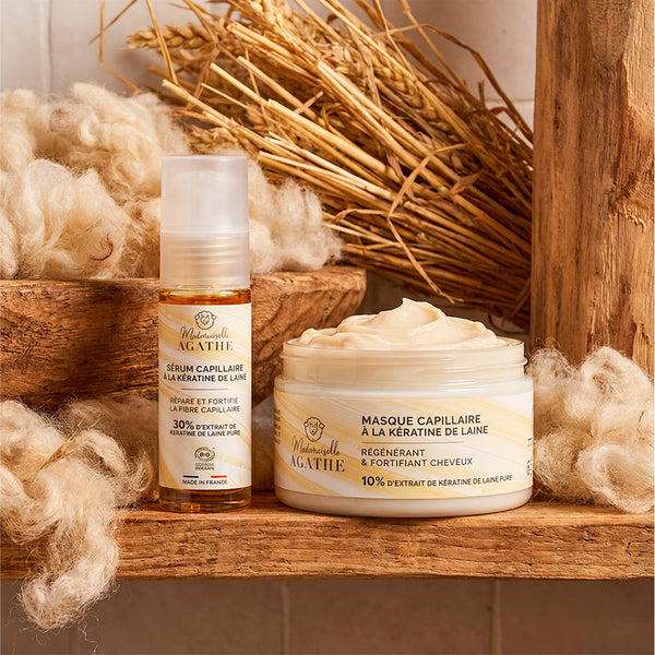 Duo réparation capillaire intense à la kératine de laine de mouton certifié BIO