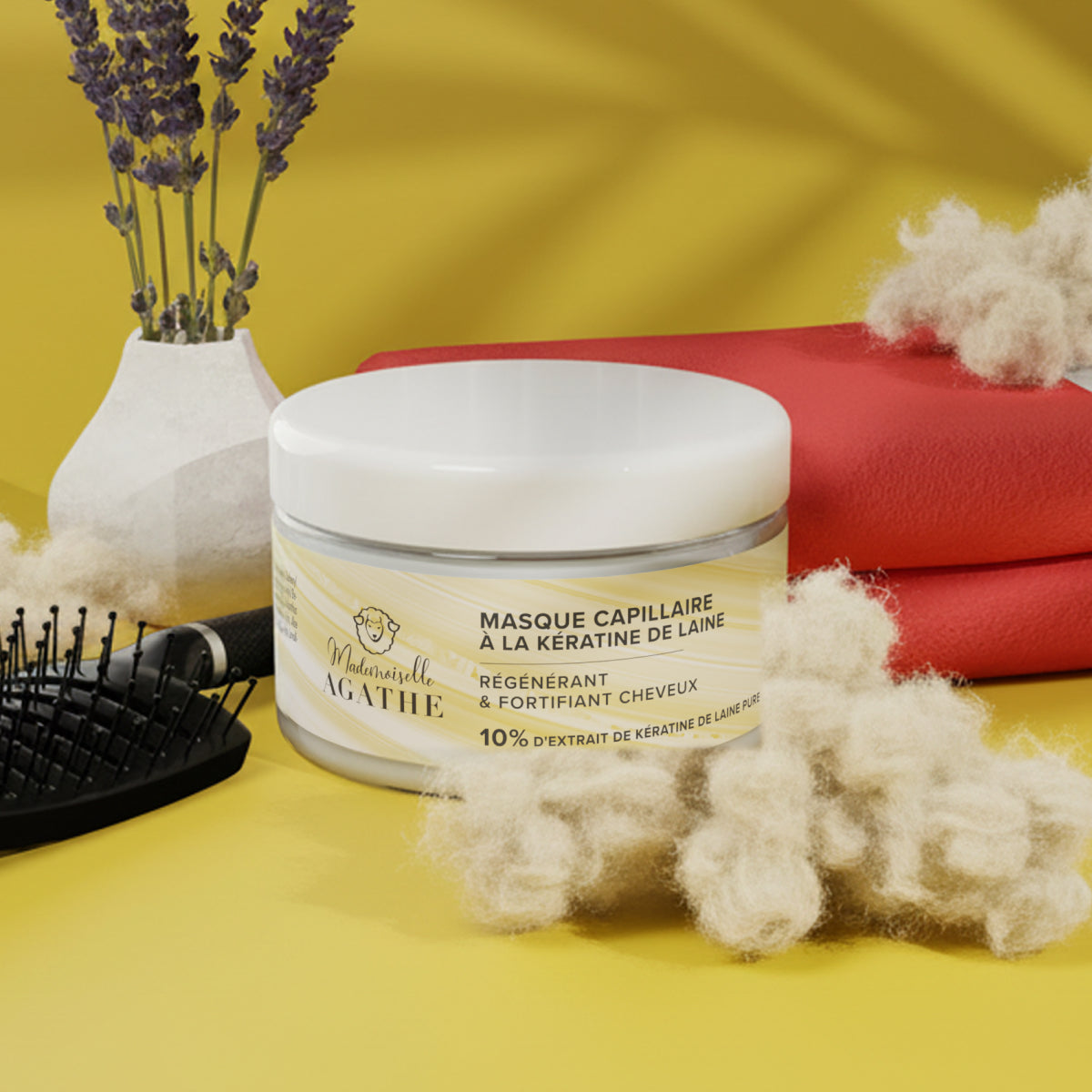 Masque capillaire à la kératine de laine certifié bio -  régénérant & fortifiant