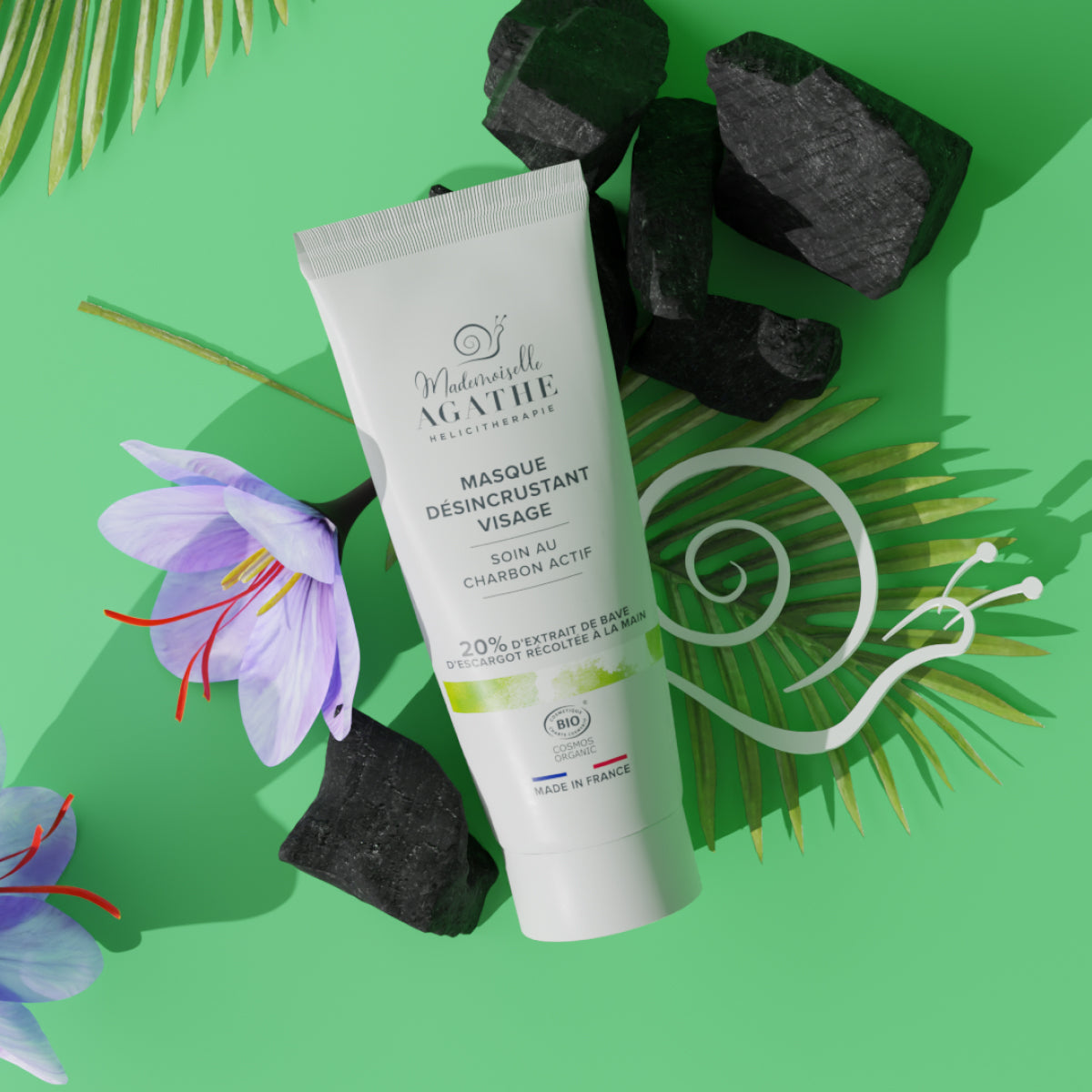 MASQUE AU CHARBON ACTIF Certifié Bio - Désincrustant & Purifiant