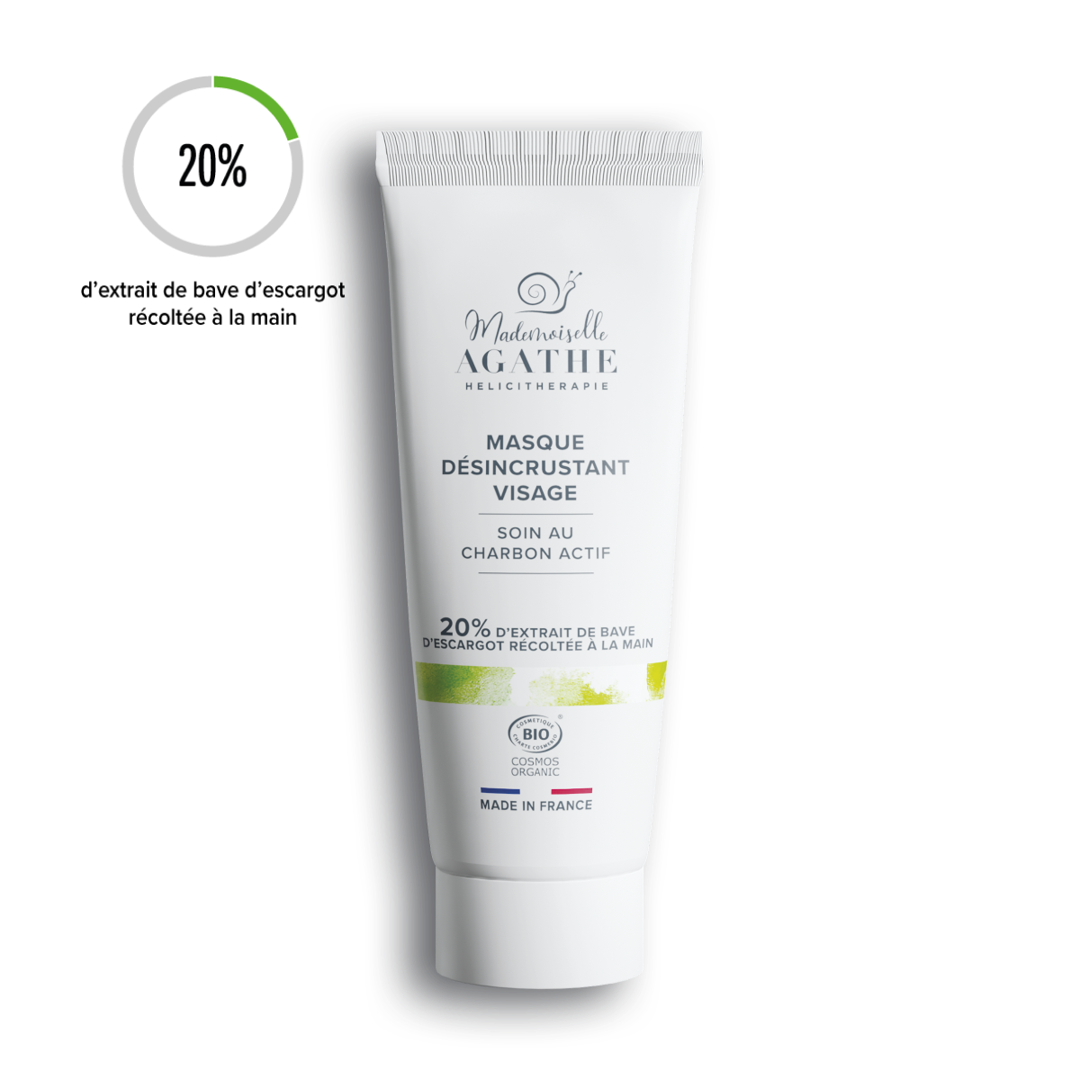 MASQUE AU CHARBON ACTIF Certifié Bio - Désincrustant & Purifiant
