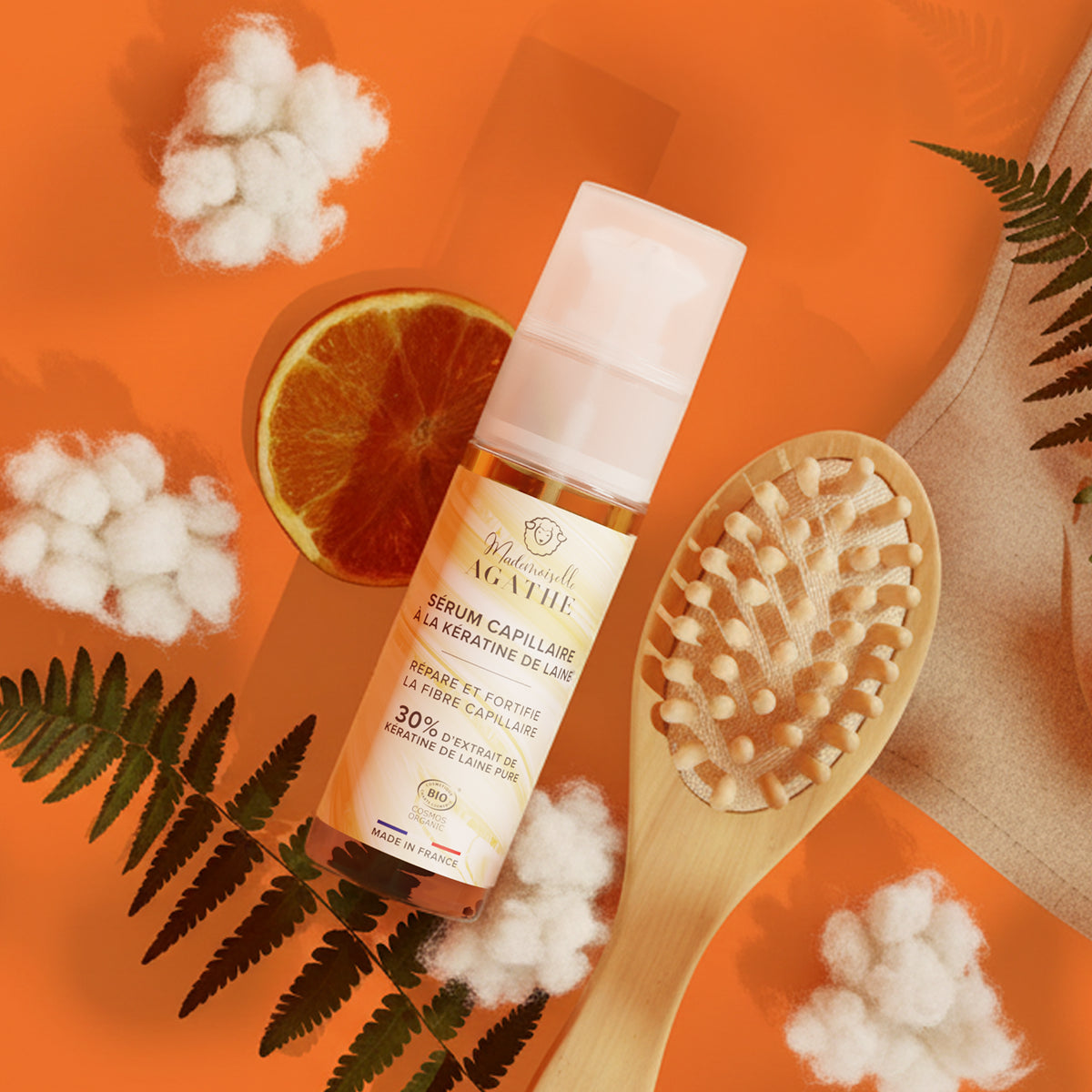 Sérum capillaire à la kératine de laine certifié bio -  répare & protège